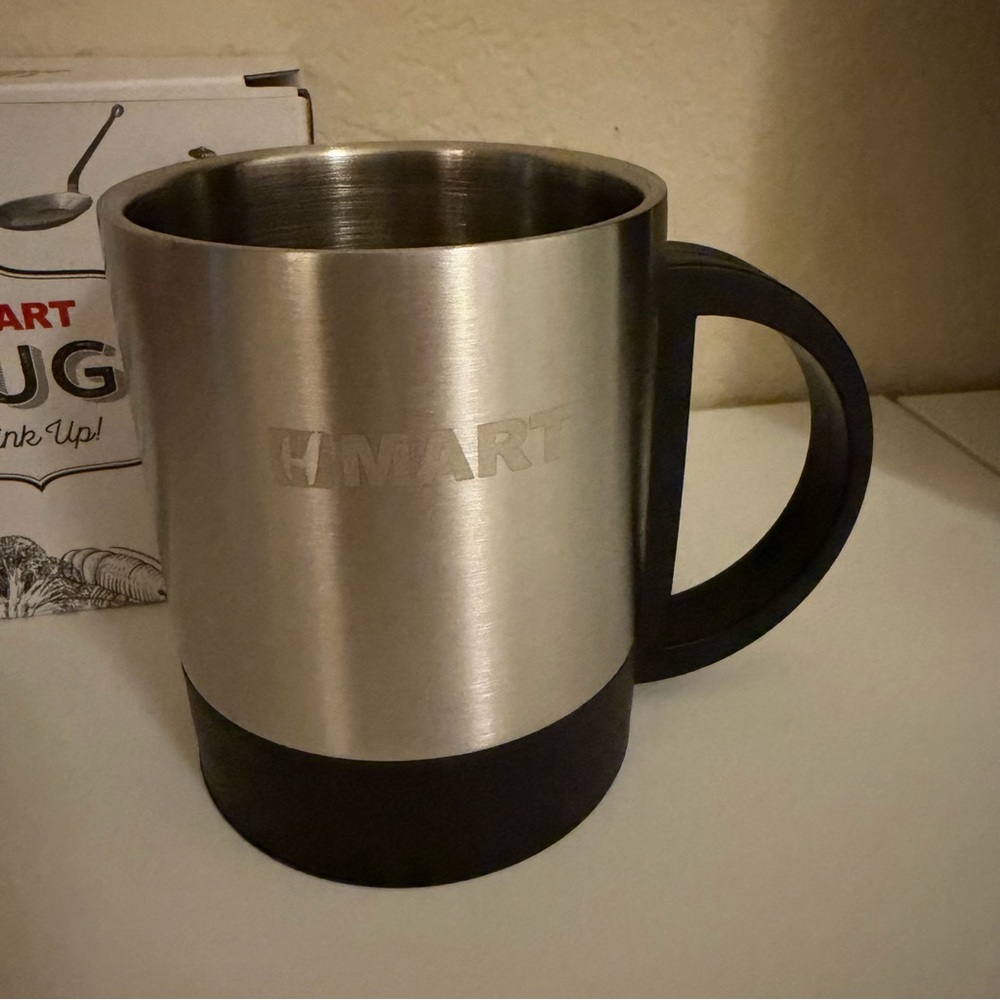 HMart Exclusive - Insulated Stainless Steel Mug with Black Handle